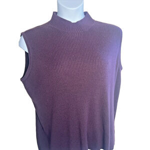 Venezia Jeans Sleeveless Sweater Size 26 / 28 Merino wool blend Eggplant